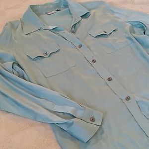 Silk botton down blouse